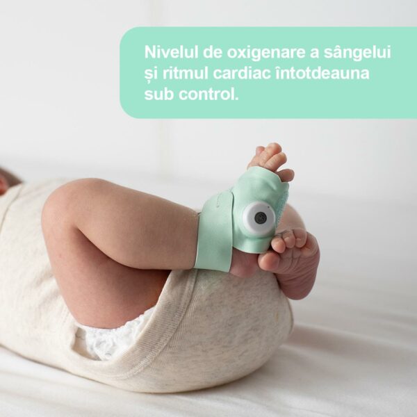 Owlet Smart Sock 3 - <br>Șosetă inteligentă 0-18 luni (Verde mentă) - imagine 2