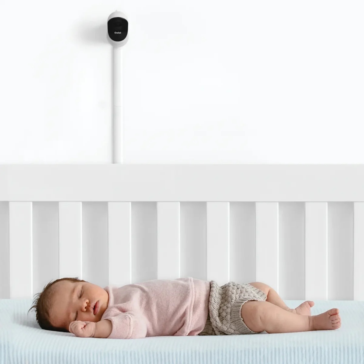 Setul Owlet Dream Duo – Owlet Dream Sock (Verde mentă) & Camera de monitorizare Owlet Cam 2 (Alb) - imagine 5
